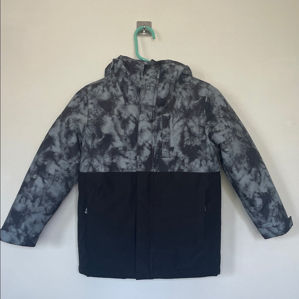 Place 2 in 1 Black and Gray Hooded Jacket Size 7/8